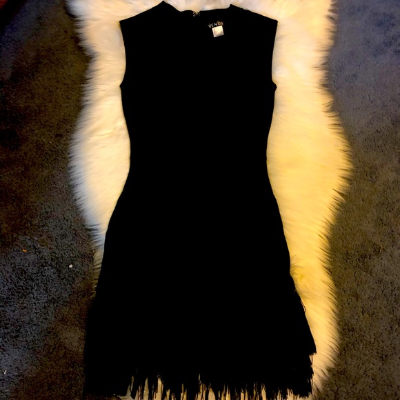 venus black fringe dress